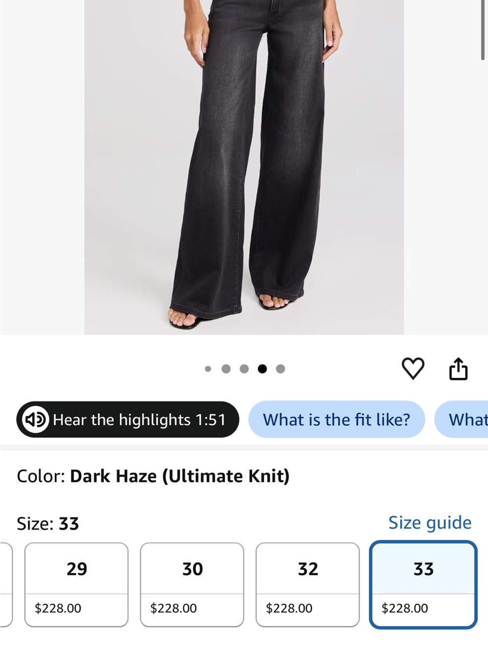 DL1961 Wide-Leg Jeans in Dark Haze Black Wash